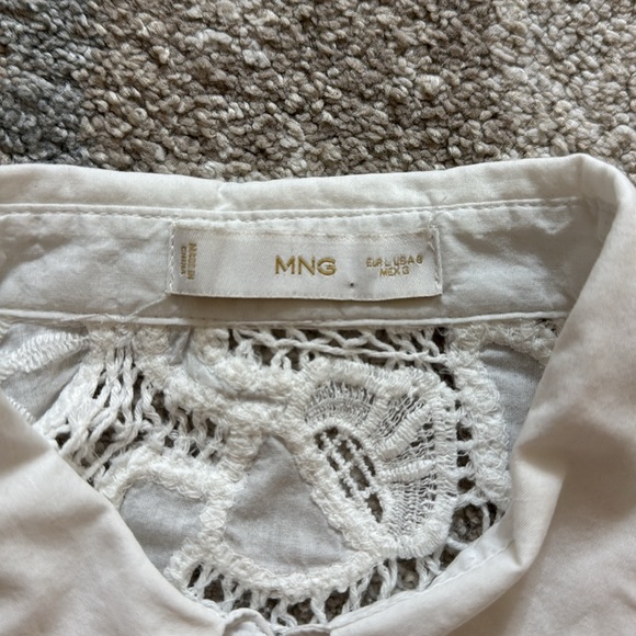 MNG White Lace Detail Blouse - Picture 8 of 8